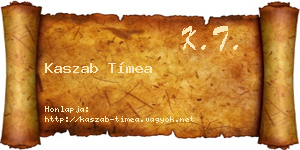 Kaszab Tímea névjegykártya