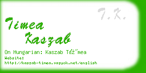 timea kaszab business card